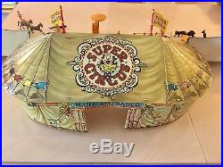 Vintage 1950's MARX SUPER CIRCUS Play Set with Tent, Side Show, Characters, Box