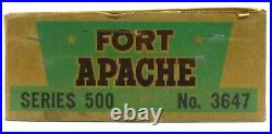 Vintage 1950's Marx Fort Apache Cavalry Indian Tin Playset withBags Insert & Box