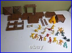 Vintage 1950's Marx Fort Apache Play Set Lot Figures and Fort