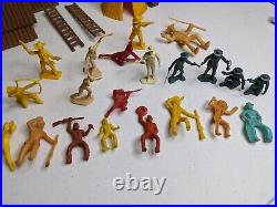 Vintage 1950's Marx Fort Apache Play Set Lot Figures and Fort