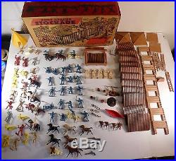 Vintage 1950's Marx Fort Apache Play Set with Original Box & Instructions