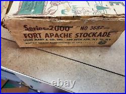 Vintage 1950's Marx Fort Apache Stockade Series 2000 #3682 Lots of Accessories