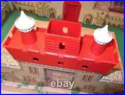 Vintage 1950's Marx Medieval Castle Playset 4707 with Knights Vikings Metal Toy