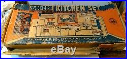 Vintage 1950's Marx Modern Metal/Tin Kitchen Set & Accessories with Original Box