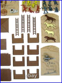 Vintage 1950's Marx Rin Tin Tin Fort Apache 7th Cavalry Play Set withBags & Box