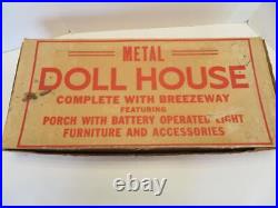 Vintage 1950s/1960s Marx Dollhouse Playset Breezeway with Porch Light & Furniture