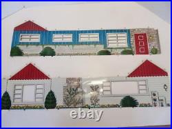 Vintage 1950s/1960s Marx Dollhouse Playset Ranch House No. 4770 with Furniture
