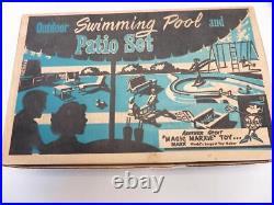 Vintage 1950s/1960s Marx Dollhouse Playset Swimming Pool & Patio Set RARE