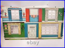 Vintage 1950s/1960s Marx Metal Dollhouse Playset No. 4020 with Furniture