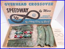 Vintage 1950s/1960s Marx Overhead Crossover Speedway with 4 Cars