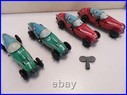 Vintage 1950s/1960s Marx Overhead Crossover Speedway with 4 Cars