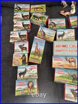 Vintage 1950s-60s Lot Marx Animal Kingdom Lot Of 28 Cage Boxed And Loose