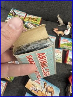 Vintage 1950s-60s Lot Marx Animal Kingdom Lot Of 28 Cage Boxed And Loose