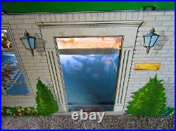 Vintage 1950s-60s Metal Marx 2-Story Colonial Dollhouse with Staircase & Awning