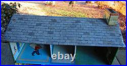 Vintage 1950s-60s Metal Marx 2-Story Colonial Dollhouse with Staircase & Awning