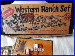 Vintage 1950s Louis Marx Toy Western Ranch Set W Original Box Used Played With