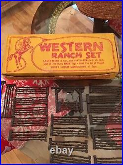 Vintage 1950s Louis Marx Toys Western Ranch Set With Original Box & Instructions