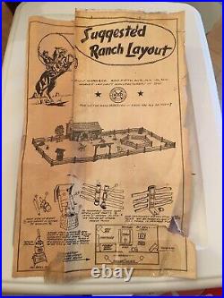 Vintage 1950s Louis Marx Toys Western Ranch Set With Original Box & Instructions