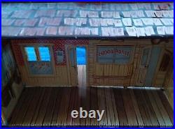 Vintage 1950s MARX Tin Litho Building Playset Roy Rogers Western Town Toy House