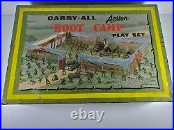 Vintage 1950s MARX US ARMY BOOT CAMP PLAYSET TIN CARRY All 3 Tootsietoy Trucks