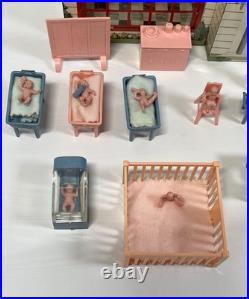 Vintage 1950s Marx Baby Land Nursery Tin Building With All Accessories Excellent