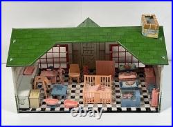 Vintage 1950s Marx Baby Land Nursery Tin Building With All Accessories Excellent