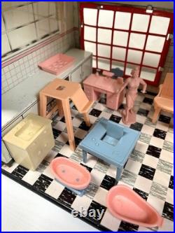 Vintage 1950s Marx Baby Land Nursery Tin Building With All Accessories Excellent