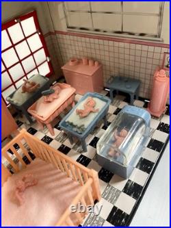 Vintage 1950s Marx Baby Land Nursery Tin Building With All Accessories Excellent