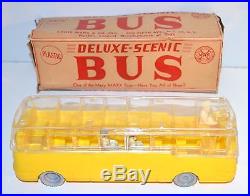 Vintage 1950s Marx Deluxe Scenic Bus Plastic Playset Truck & Original Box School