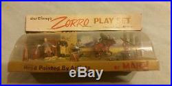 Vintage 1950s Marx Europe Disney Disneykin Zorro Miniature Playset New in Box