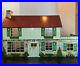 Vintage 1950s Marx Litho Tin Colonial House withMarx Furnishings Family Figures