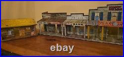 Vintage 1950s Marx Roy Rodgers Tin Town Western Playset AND Bar-M-Ranch Cabin