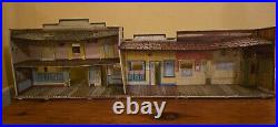 Vintage 1950s Marx Roy Rodgers Tin Town Western Playset AND Bar-M-Ranch Cabin
