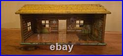 Vintage 1950s Marx Roy Rodgers Tin Town Western Playset AND Bar-M-Ranch Cabin