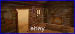 Vintage 1950s Marx Roy Rodgers Tin Town Western Playset AND Bar-M-Ranch Cabin