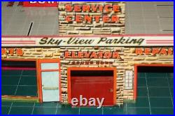 Vintage 1950s Marx Tin Litho Service Center SKY VIEW PARKING withAccessories