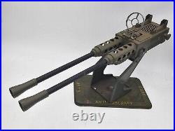 Vintage 1950s Marx US Army Anti-Aircraft Metal Moving Machine Gun Good Condition