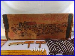 Vintage 1950s Roy Rogers Ranch Play Set by Marx in Original Box 3979-3980