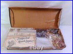 Vintage 1950s Roy Rogers Ranch Play Set by Marx in Original Box 3979-3980