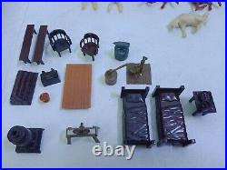 Vintage 1950s Roy Rogers Ranch Play Set by Marx in Original Box 3979-3980