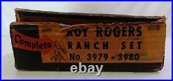 Vintage 1950s Roy Rogers Ranch Play Set by Marx in Original Box 3979-3980