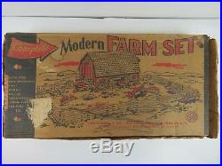 Vintage 1951 MARX Modern Farm Set almost complete Original Box & Paper Packaging