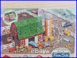 Vintage 1951 MARX Modern Farm Set almost complete Original Box & Paper Packaging