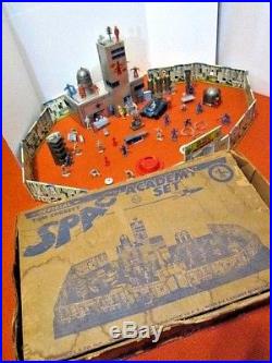 Vintage 1952 Marx Tom Corbett Space Academy Play Set In Box Not Complete Toy