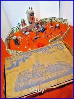 Vintage 1952 Marx Tom Corbett Space Academy Play Set In Box Not Complete Toy