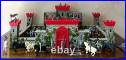 Vintage 1953 Marx Medieval Castle Fort Playset w Box Knights Horses Cannon