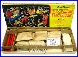 Vintage 1953 Marx Walt Disney Television Playhouse Tin Theater Playset EX withBox