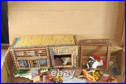 Vintage 1956 Marx Rin Tin Tin Fort Apache Series 1000 Western Play Set & Box