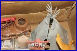 Vintage 1956 Marx Rin Tin Tin Fort Apache Series 1000 Western Play Set & Box