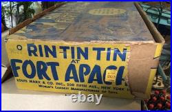 Vintage 1956 Marx Toys Rin Tin Tin Fort Apache Playset with Box. WOW